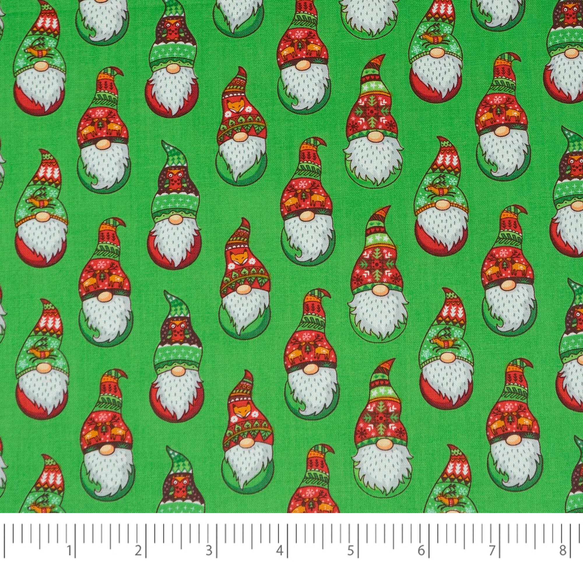 SINGER Christmas Santa Print Cotton Fabric